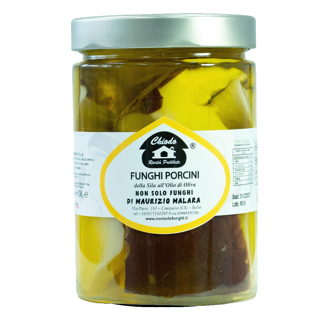 Funghi porcini della sila all'olio di oliva (TAGLIATI)